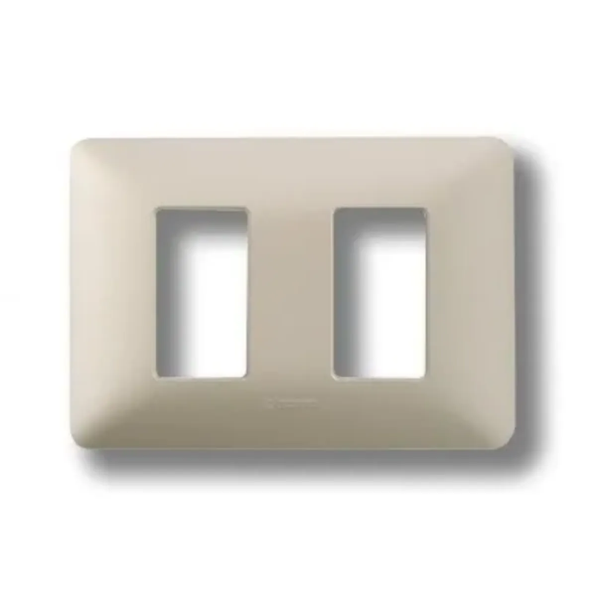BTICINO - Placa 2 Puestos Bticino Metalizado Titanio Claro Matix