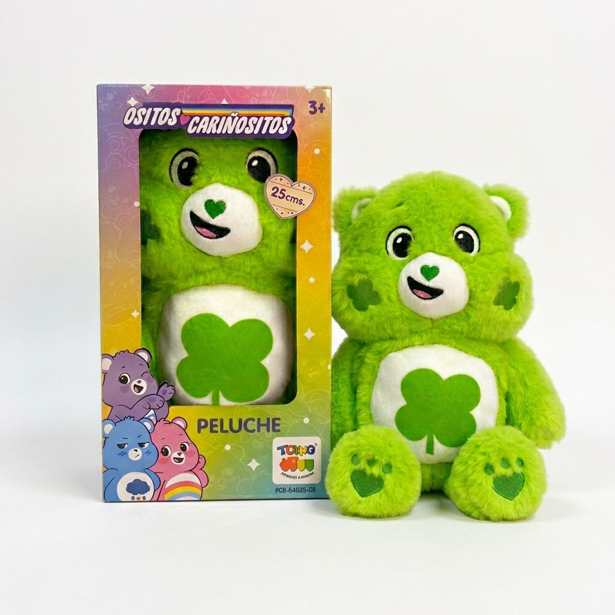 CARINOSITOS - Peluche Revoltosito Verde 25 Cm en Caja - Ositos Cariñositos