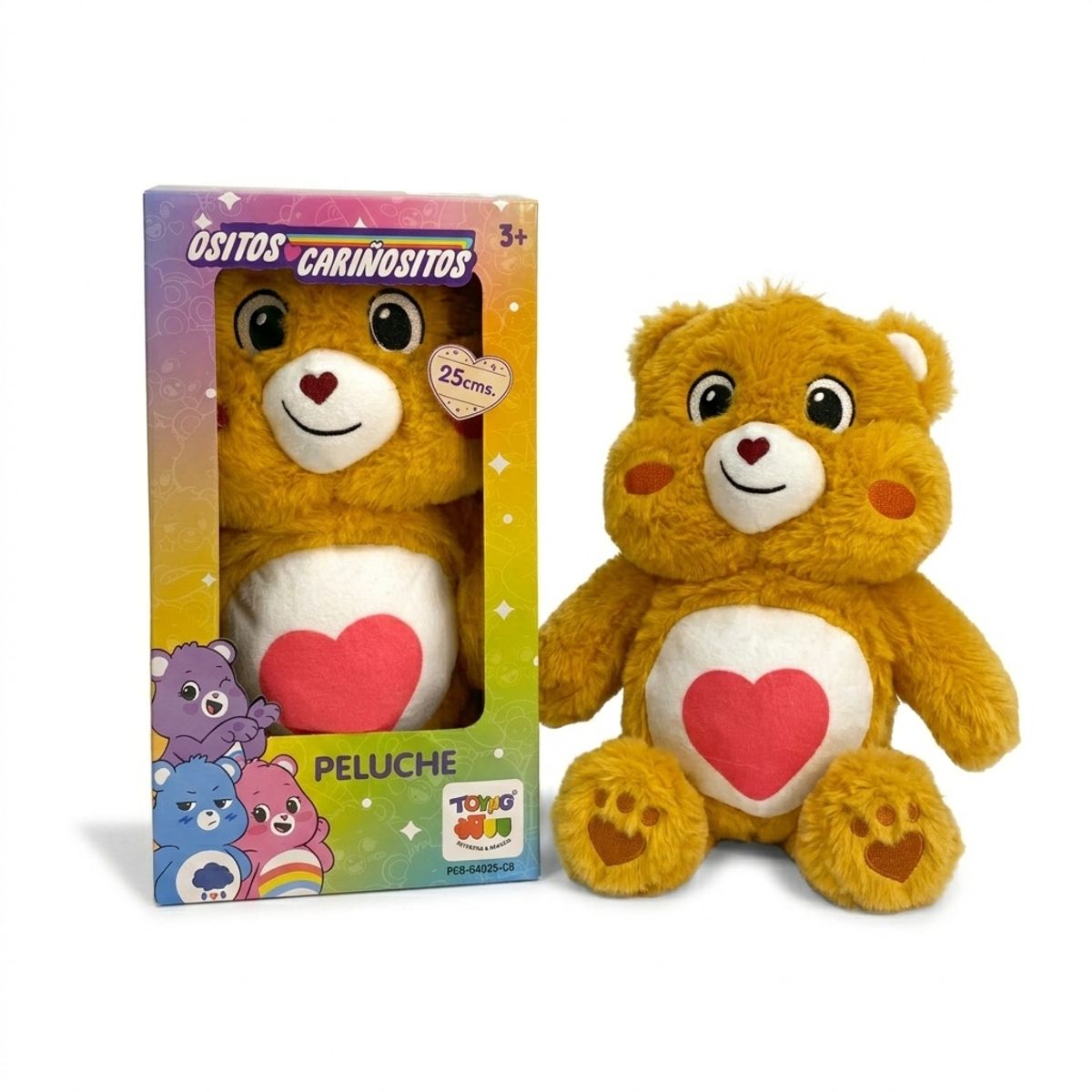 CARINOSITOS - Peluche Tiernosito Naranja 25Cm en Caja - Ositos Cariñositos