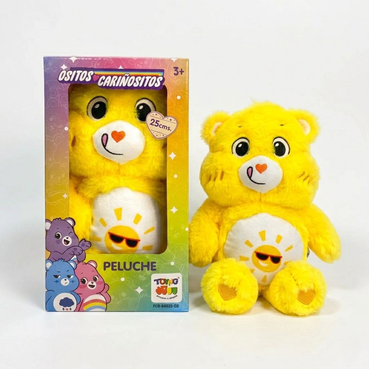 CARINOSITOS - Peluche Divertosito Amarillo 25Cm en Caja - Ositos Cariñositos