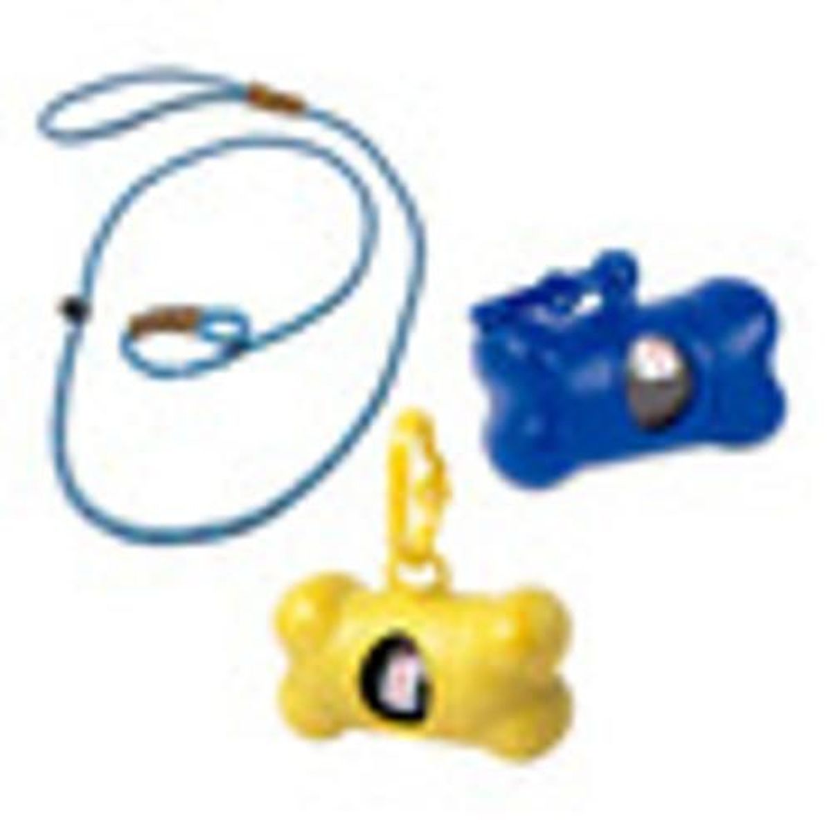 GENERICO - Pack Correa Cuerda  Azul +2 Dispensador Bolsa Perro Basura