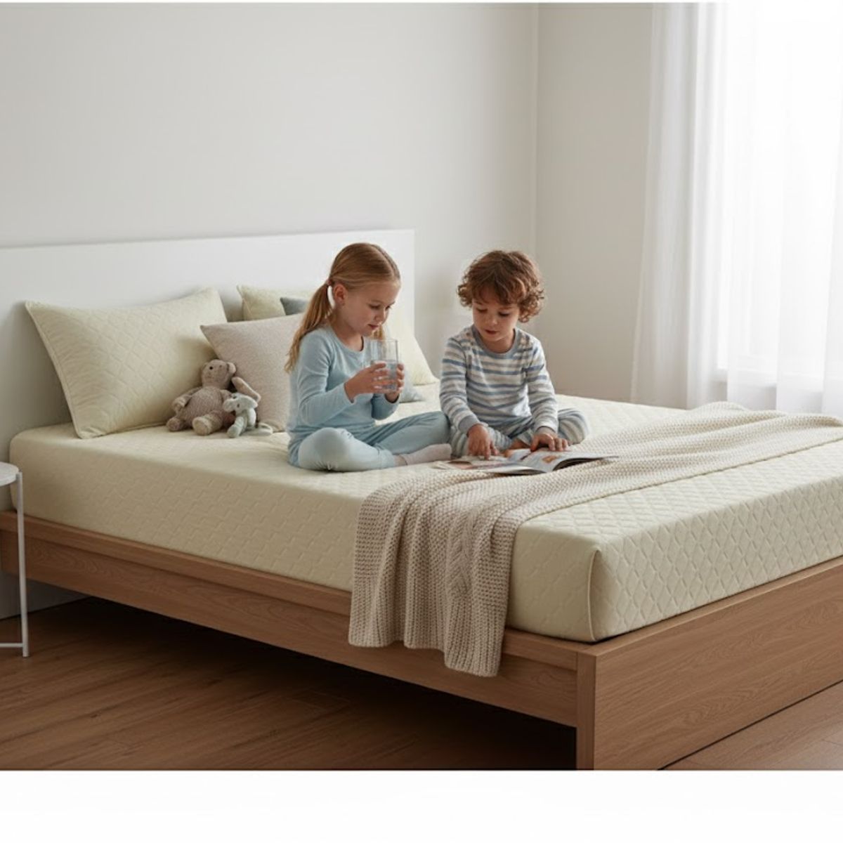 GENERICO - TOPER CUBRECOLCHON KING BEIGE  protector impermeable 2 funda de almohada