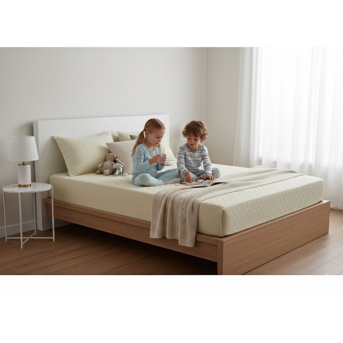 GENERICO - TOPER CUBRECOLCHON KING BEIGE  protector impermeable 2 funda de almohada