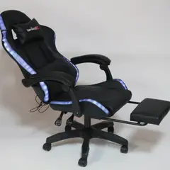 GENERICO - Silla Gamer con Musica + Luces RGB + Masajeador + Reposapies + Parlantes + Bluetooth