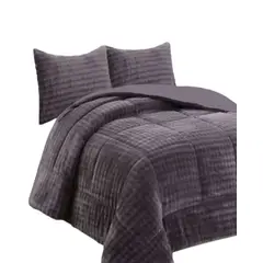 GENERICO - CUBRECAMA RELIEVE CON CHIPORRO 2 PLAZA GRIS OSCURO