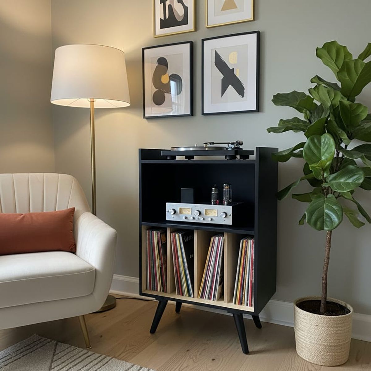 GENERICO - Mueble Rack para vinilos de 60 cm x 40cm x 91 cm