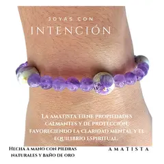 GENERICO - Pulsera Flor de cerámica con Amatista