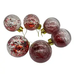 EKOL TACTICA MILITAR - 6 Bambalinas 8cm Transparentes Decoración Arbol Adornos Navidad 2025