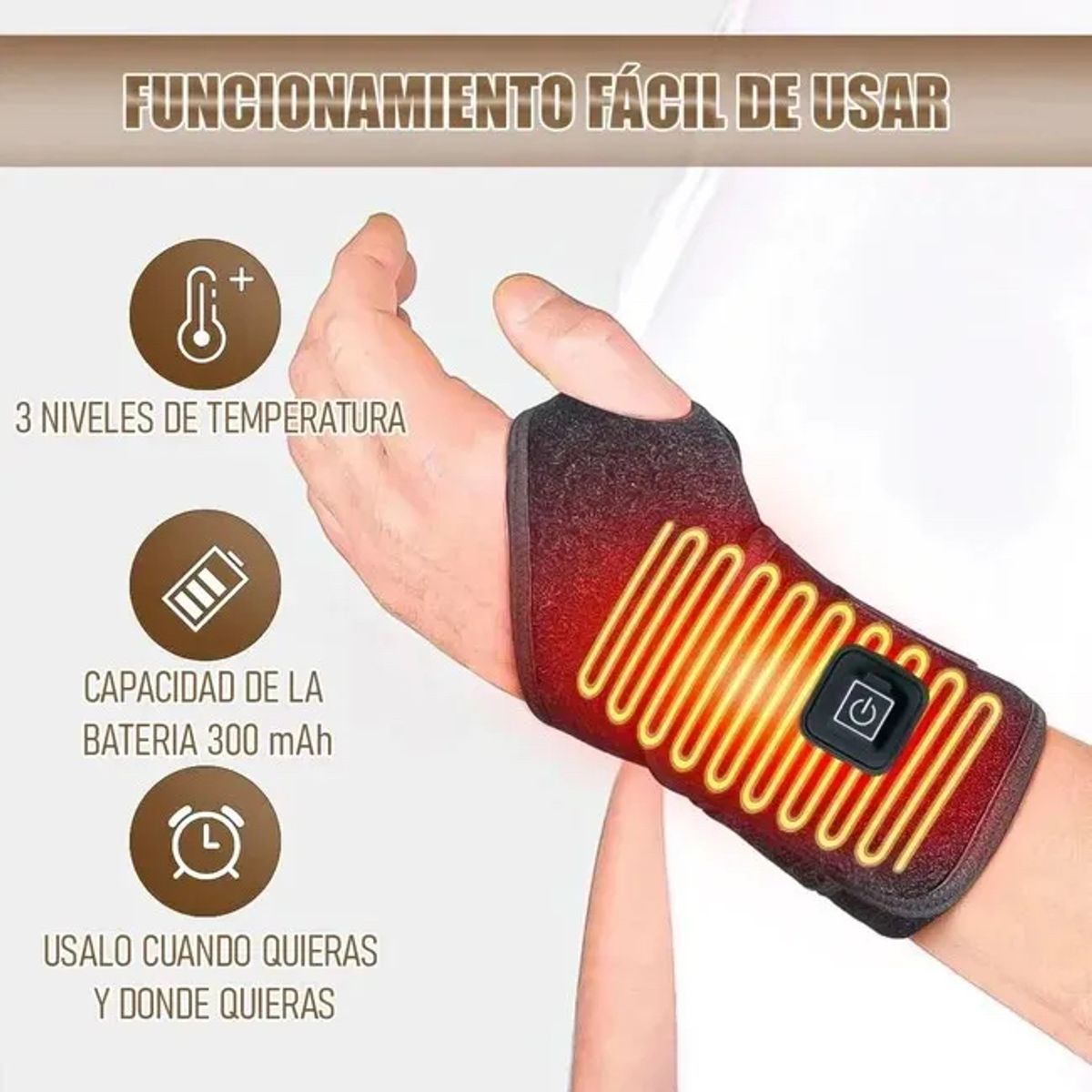 MOVI - Muñequera Terapéutica 3 Niveles de Calor– Alivio articular instantáneo