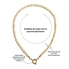 ELBAULDEJUMA - Gargantilla choker perlas naturales de rio chapado en oro 18k Riviere