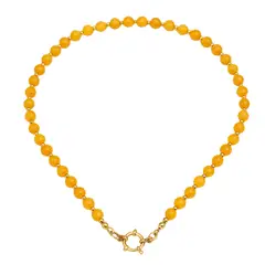 ELBAULDEJUMA - Collar gargantilla Aragonita 6mm chapado en oro 18k Terranova