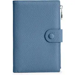 ITERLEVE - Porta Pasaporte Mujer Cuero Organizador Documentos con Cierre