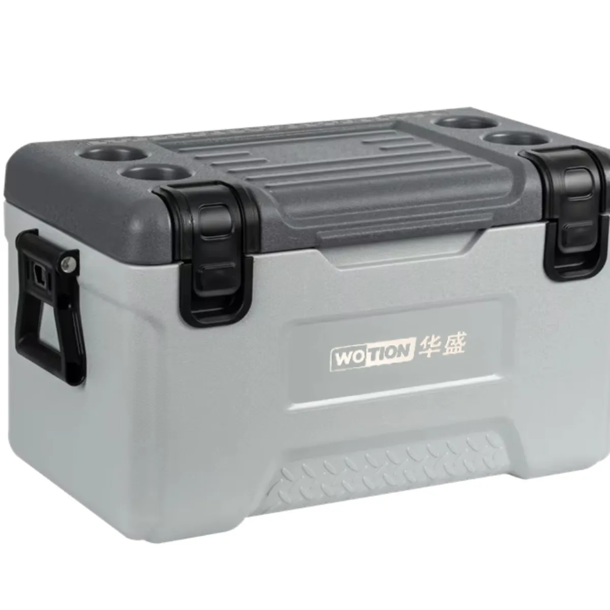 PWRFITNESS - Cooler Térmico Premium 45 Litros con Porta Vasos y Drenaje