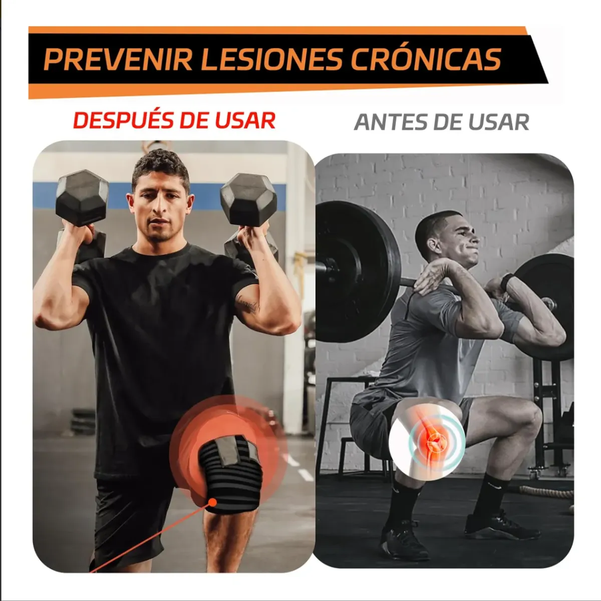 GENERICO - Bandas Rodilleras Gym Pesas Gimnasio Vendas Compresión
