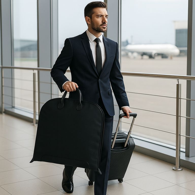 Bolsa Portatraje Oxford Impermeable Plegable 100x60 Cm Negro TALLA UNICA