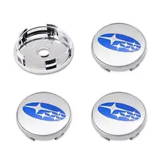 GENERICO - 4 Tapas Centro de Llanta para Subaru 60mm Plateado