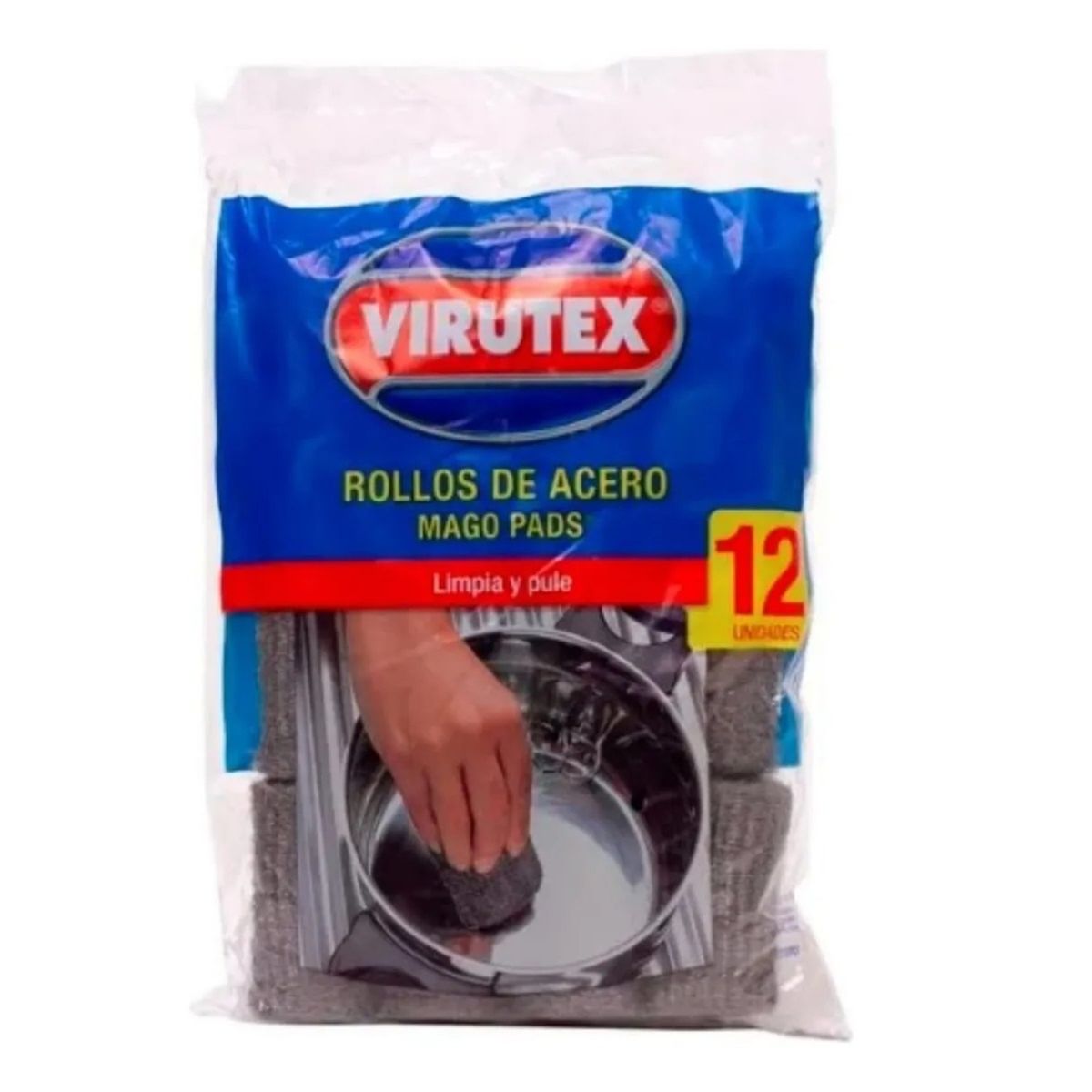 VIRUTEX - PACK X 4 ROLLOS DE ACERO 12 UND  MAGO PADS  VIRUTEX
