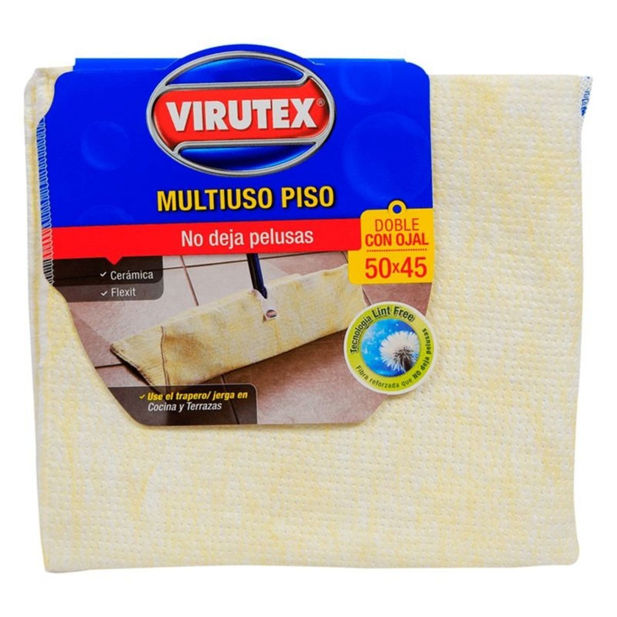 VIRUTEX - PACK X 4 TRAPERO DOBLE CON OJAL 45×50 CM  VIRUTEX