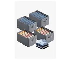 GENERICO - Cajas De Almacenamiento Para Vaqueros Suéter Grueso 4pcs Gris