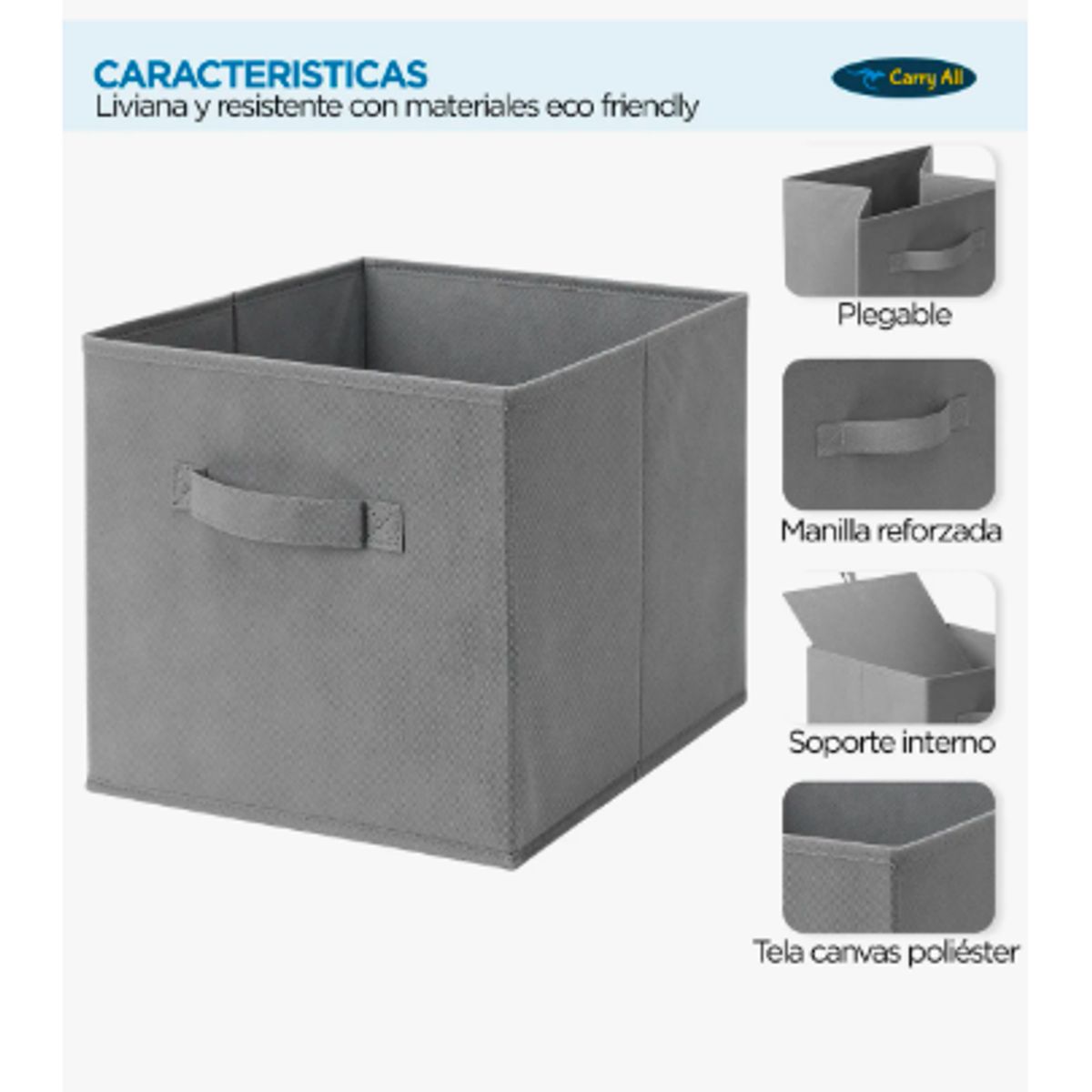 GENERICO - Pack 6 Cajas Cubo Carry All Organizadoras Plegables