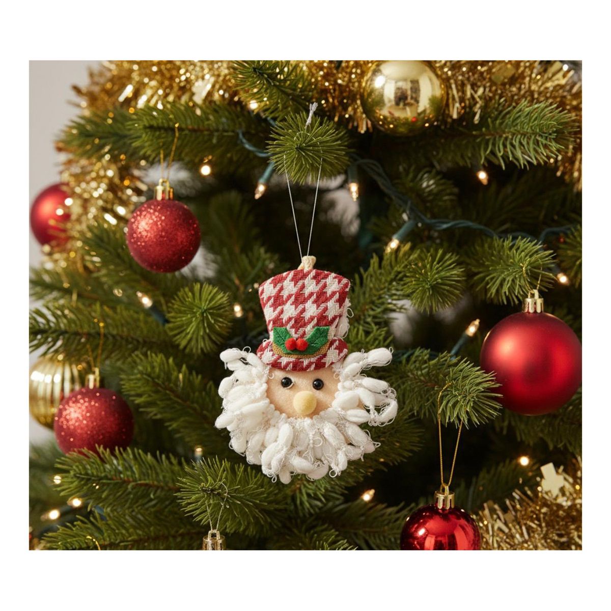 GENERICO - Pack 6 Adorno Navidad Colgante Viejo Pascuero 14cm x 18cm