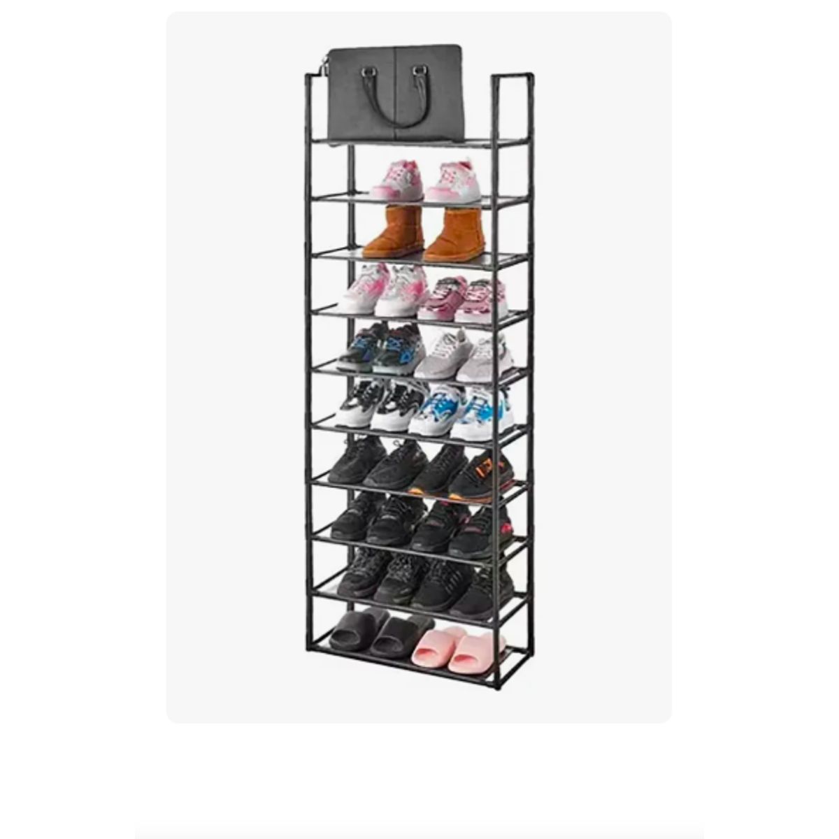 GENERICO - Zapatero Organizador De Zapatos 10 Pisos 20-30 Pares Negro
