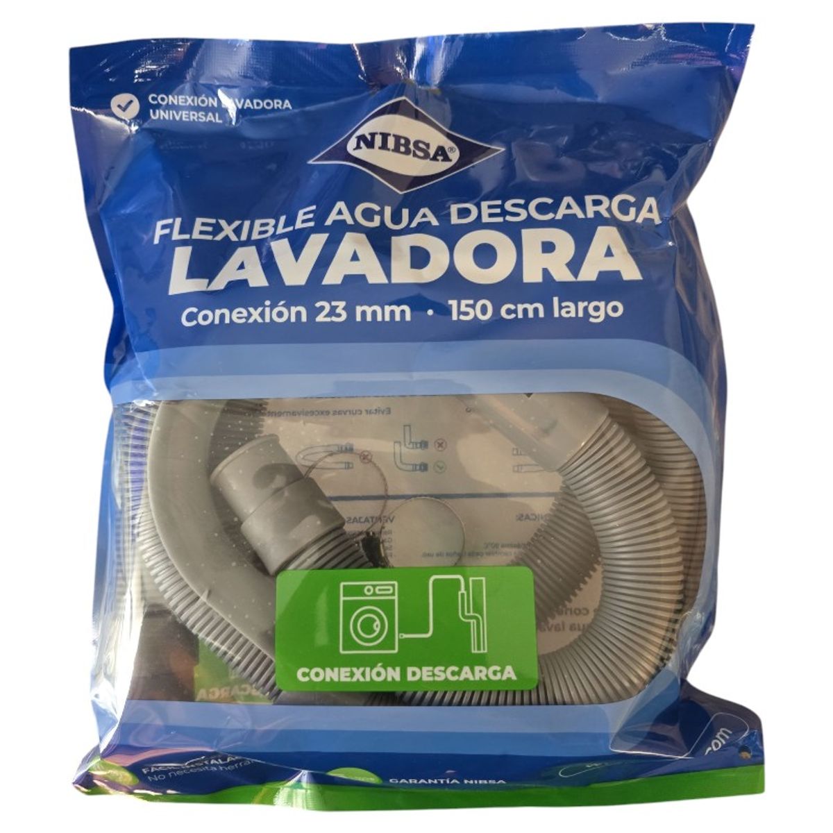 NIBSA - Flexible Agua Salida Lavadora 23mm 150cm