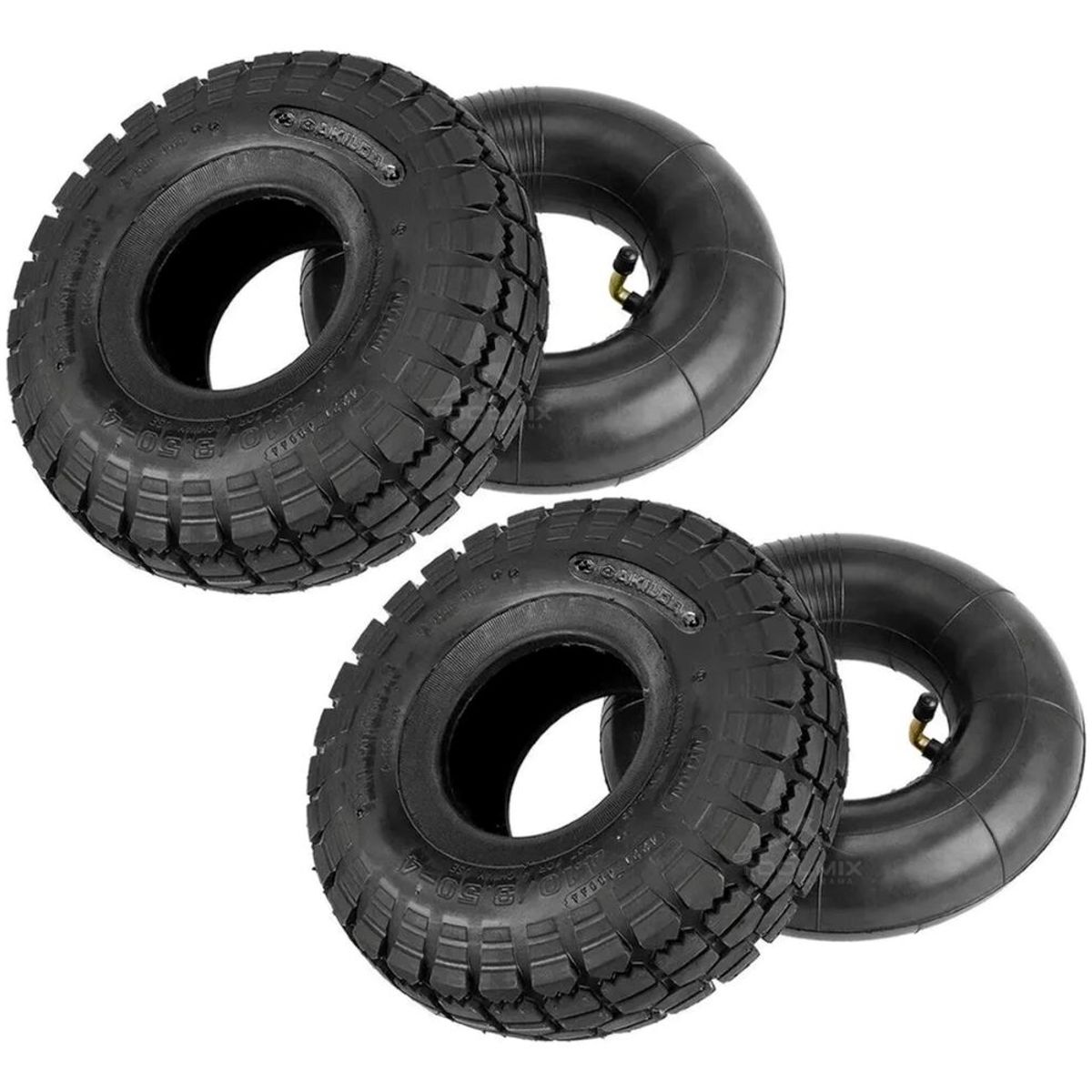 GENERICO - 2 Forros Neumático + 2 Cámaras Para Rueda Carretilla 10 PuLG