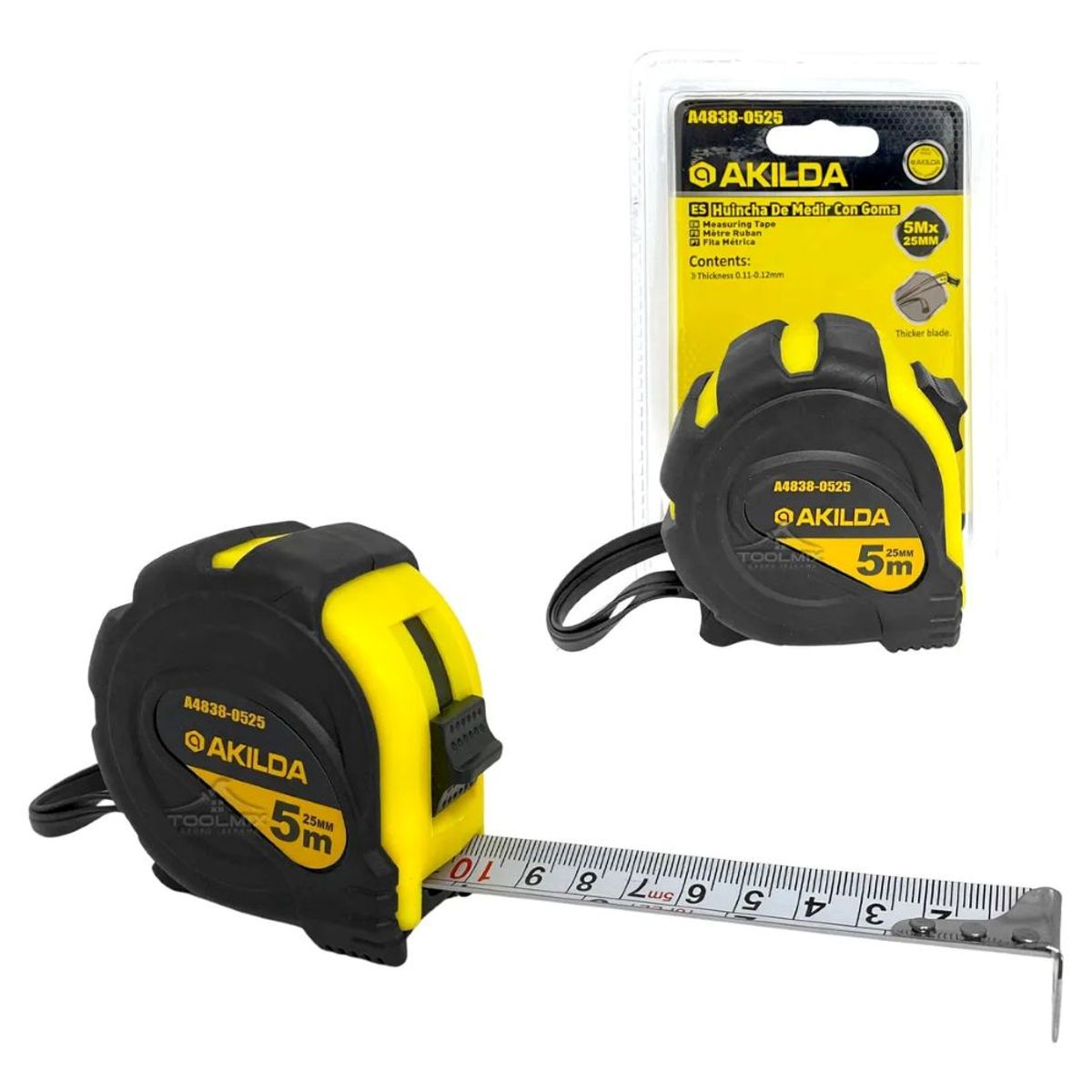 GENERICO - Huincha Cinta Para Medir De 5mts X 25mm Retractil Con Goma