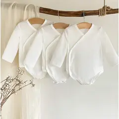 BABY - Pack 3 Bodys Blanco Bordado recién nacido (0-1 Meses)