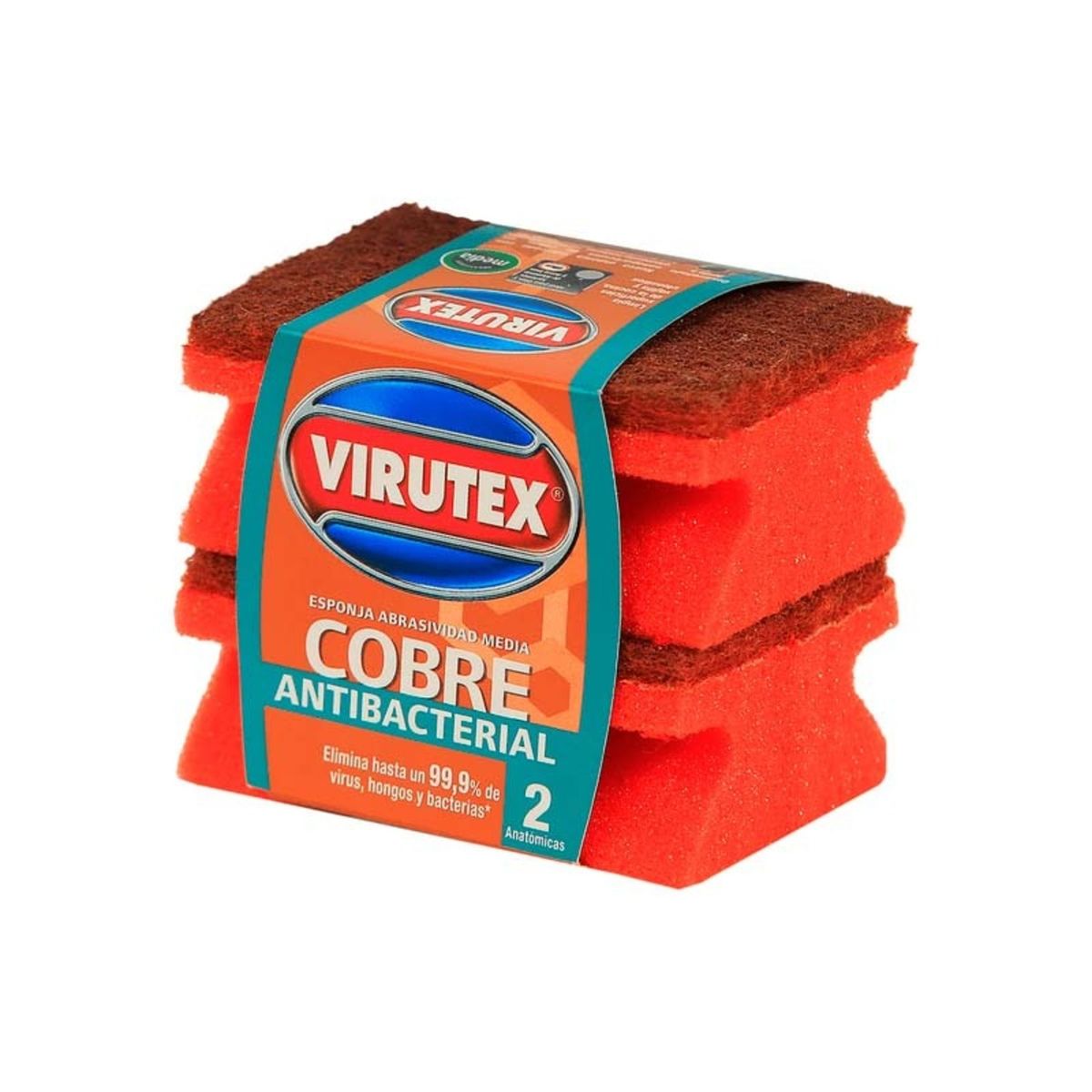 VIRUTEX - PACK X 4 ESPONJAS ACANALADA COBRE 2 UND  VIRUTEX
