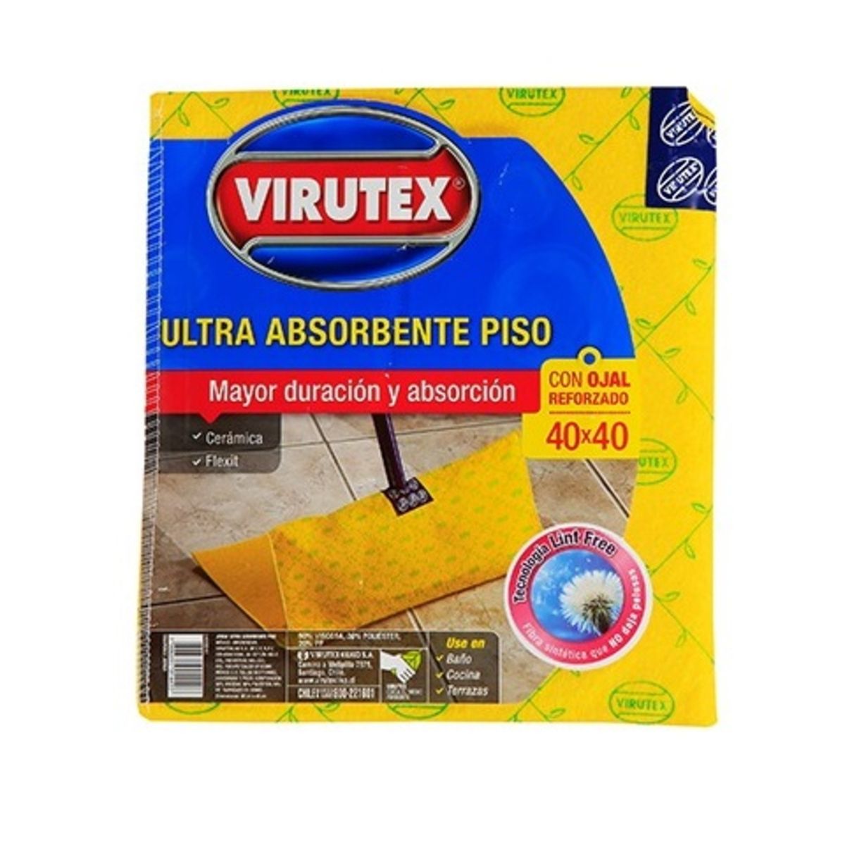 VIRUTEX - PACK X 4 TRAPERO ULTRA ABSORBENTE SIMPLE  VIRUTEX