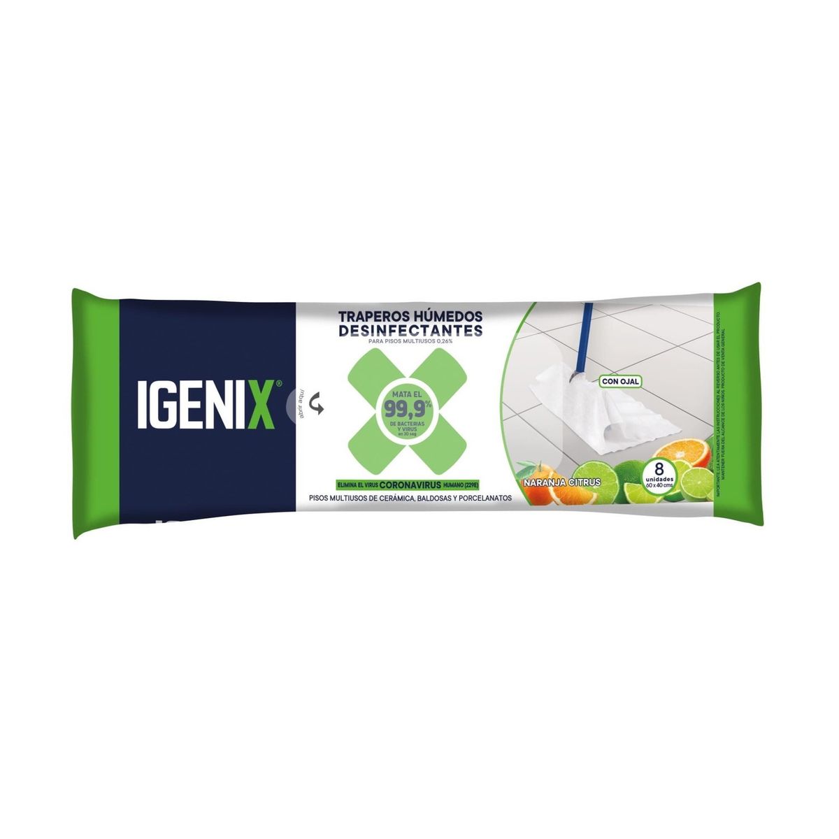 IGENIX - TRAPERO HÚMEDO PISO 10 UND  NARANJA CITRUS  IGENIX