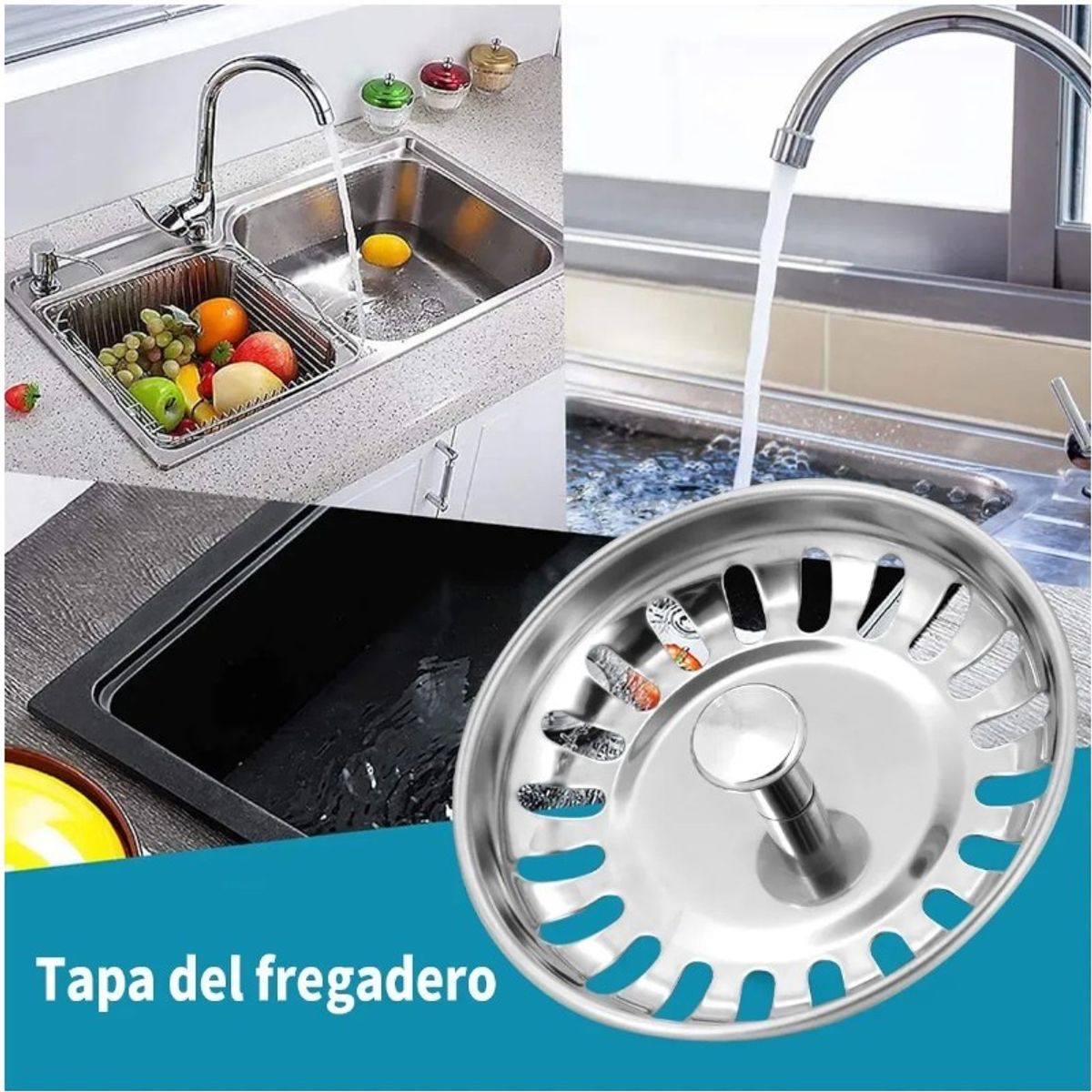 Tapón Metálico Colador Lavaplatos, marca NIBSA - Foto Principal