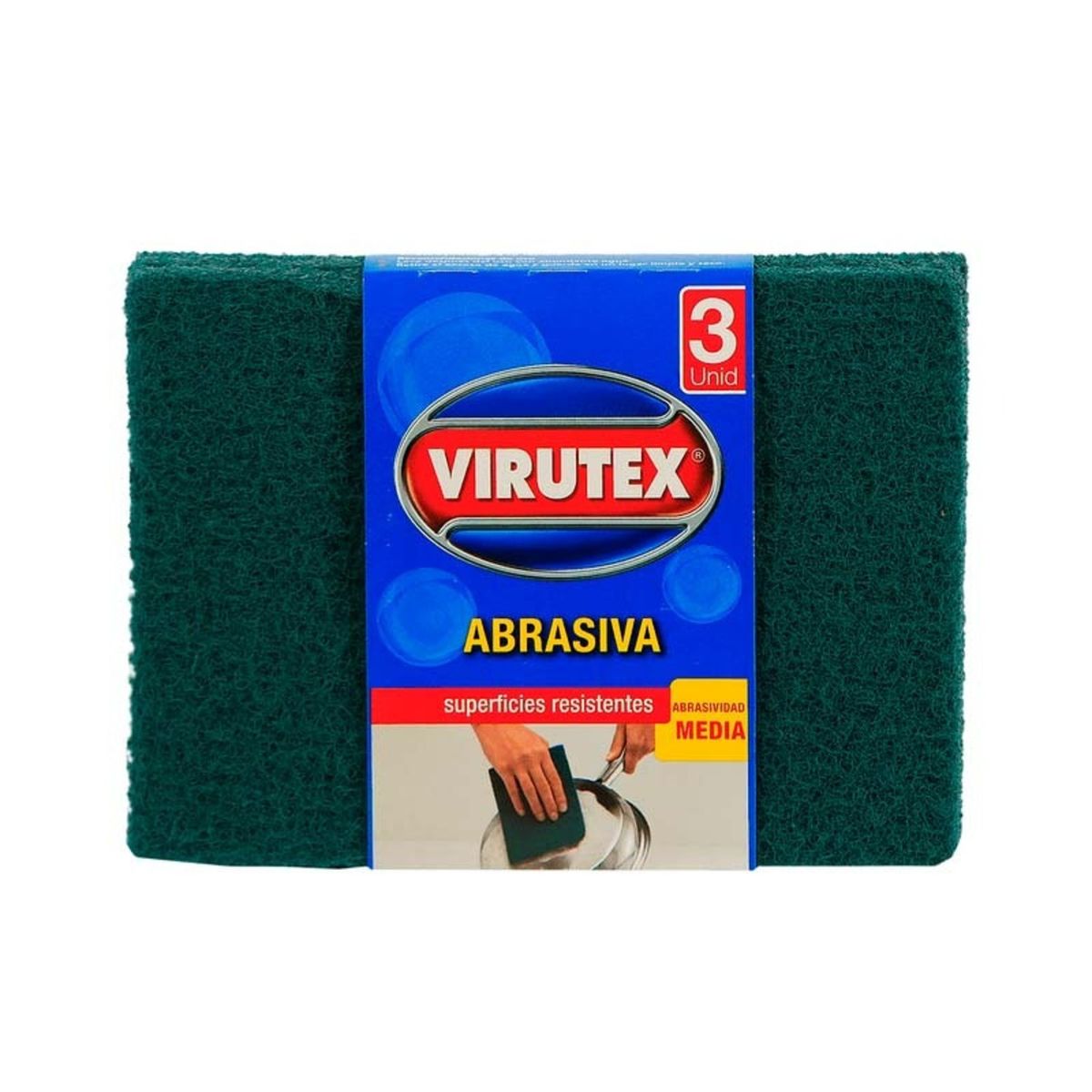 VIRUTEX - PACK X 4 ESPONJA FIBRA 3 UND  VIRUTEX