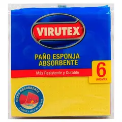 VIRUTEX - PACK X 4 PAÑO ESPONJA ULTRA ABSORBENTE 6 UND
