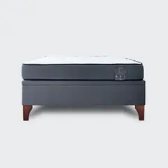 GENERICO - Cama baúl 2 plaza europea Athenas apertura horizontal gris