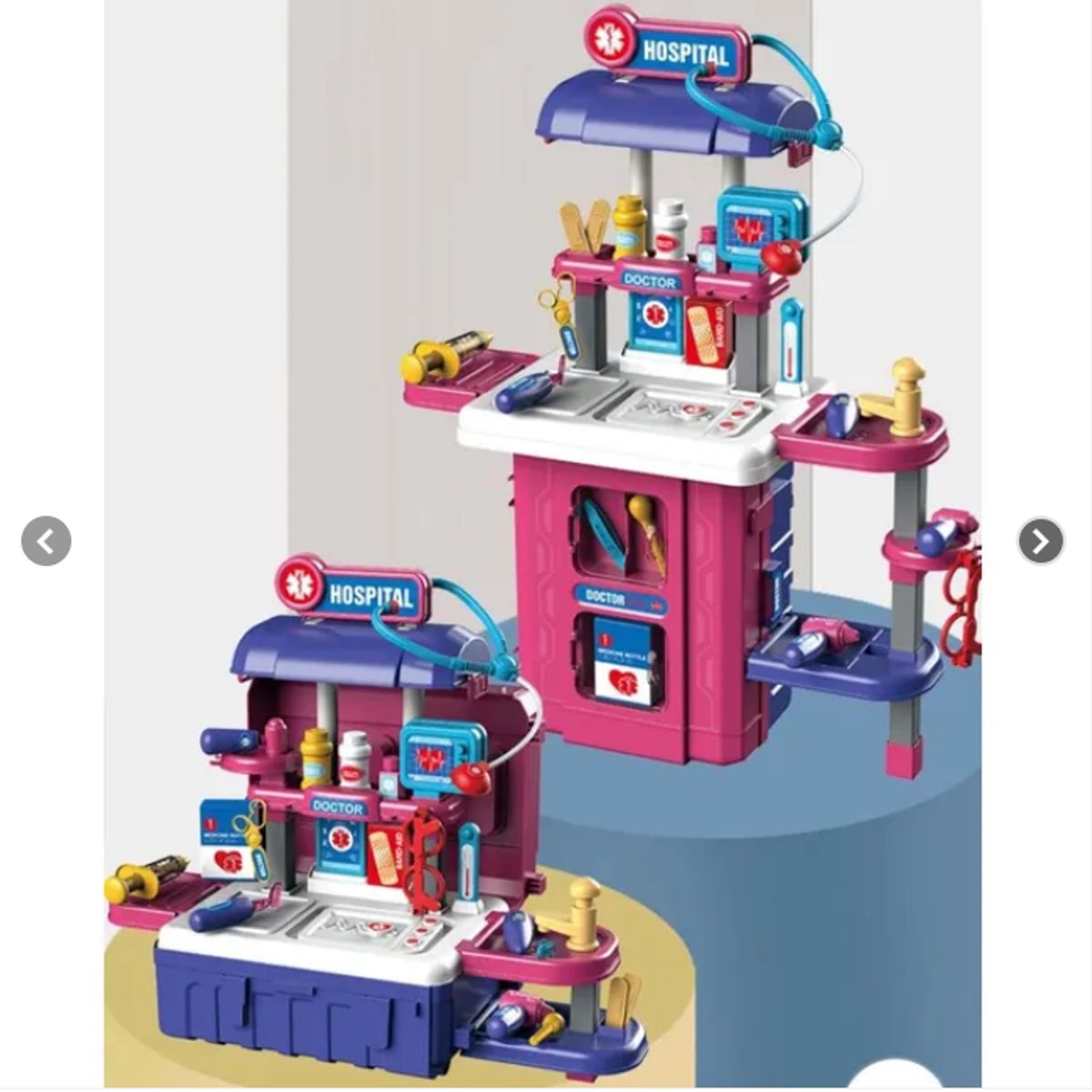 GENERICO - Juguete Maleta Hospital Móvil Para Doctores 3 En 1 Rosado