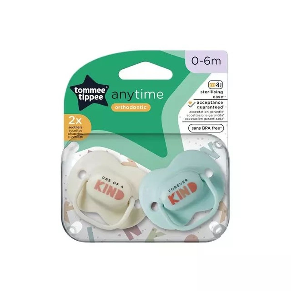 TOMMEE TIPPEE - CHUPETE DE SILICONA ANYTIME CLOSER TO NATURE 0-6M BLANCO CELESTE