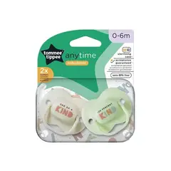 TOMMEE TIPPEE - CHUPETE DE SILICONA ANYTIME CLOSER TO NATURE 0-6M BLANCO VERDE