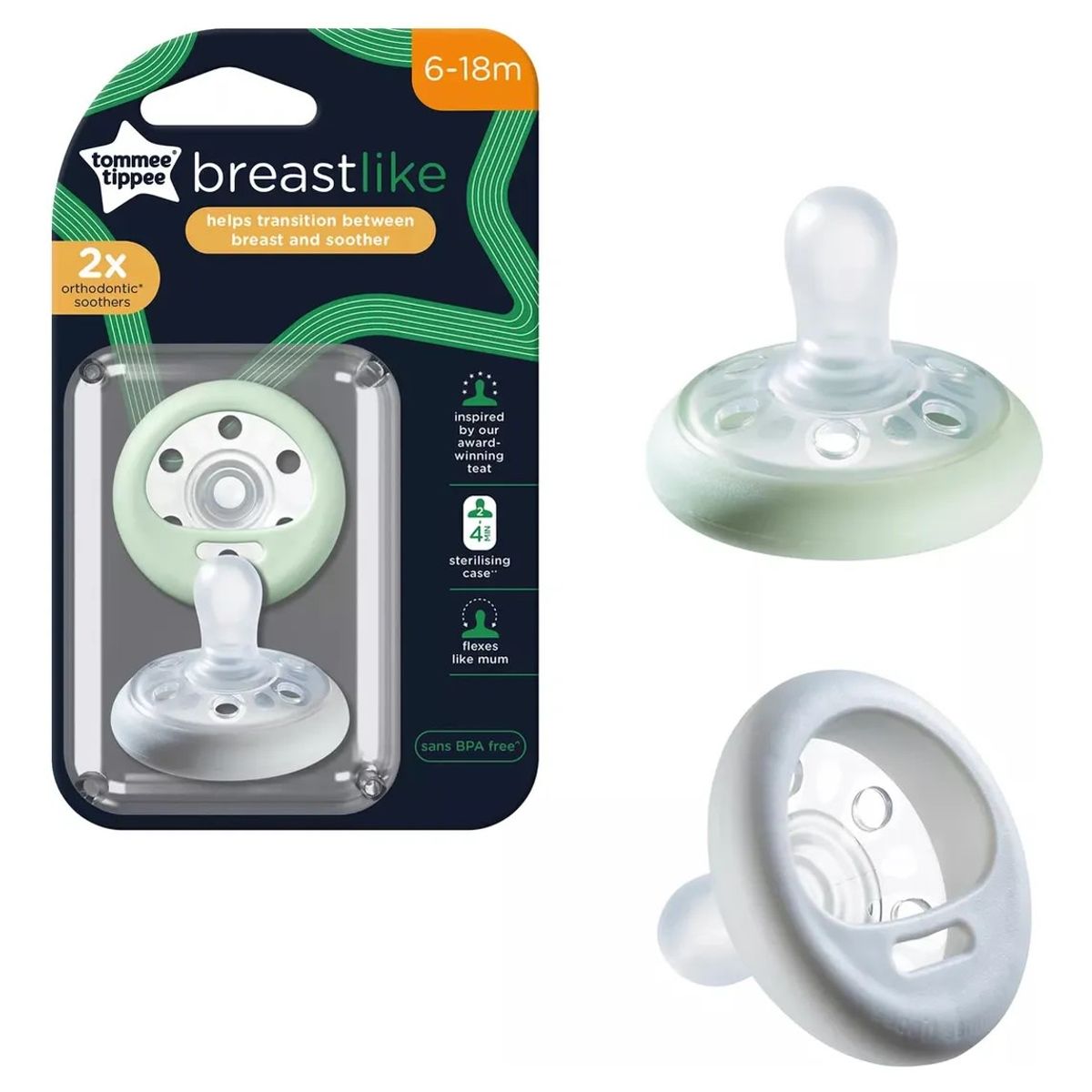 TOMMEE TIPPEE - CHUPETE DE SILICONA TRANSICIÓN BREAST LIKE 6-18M