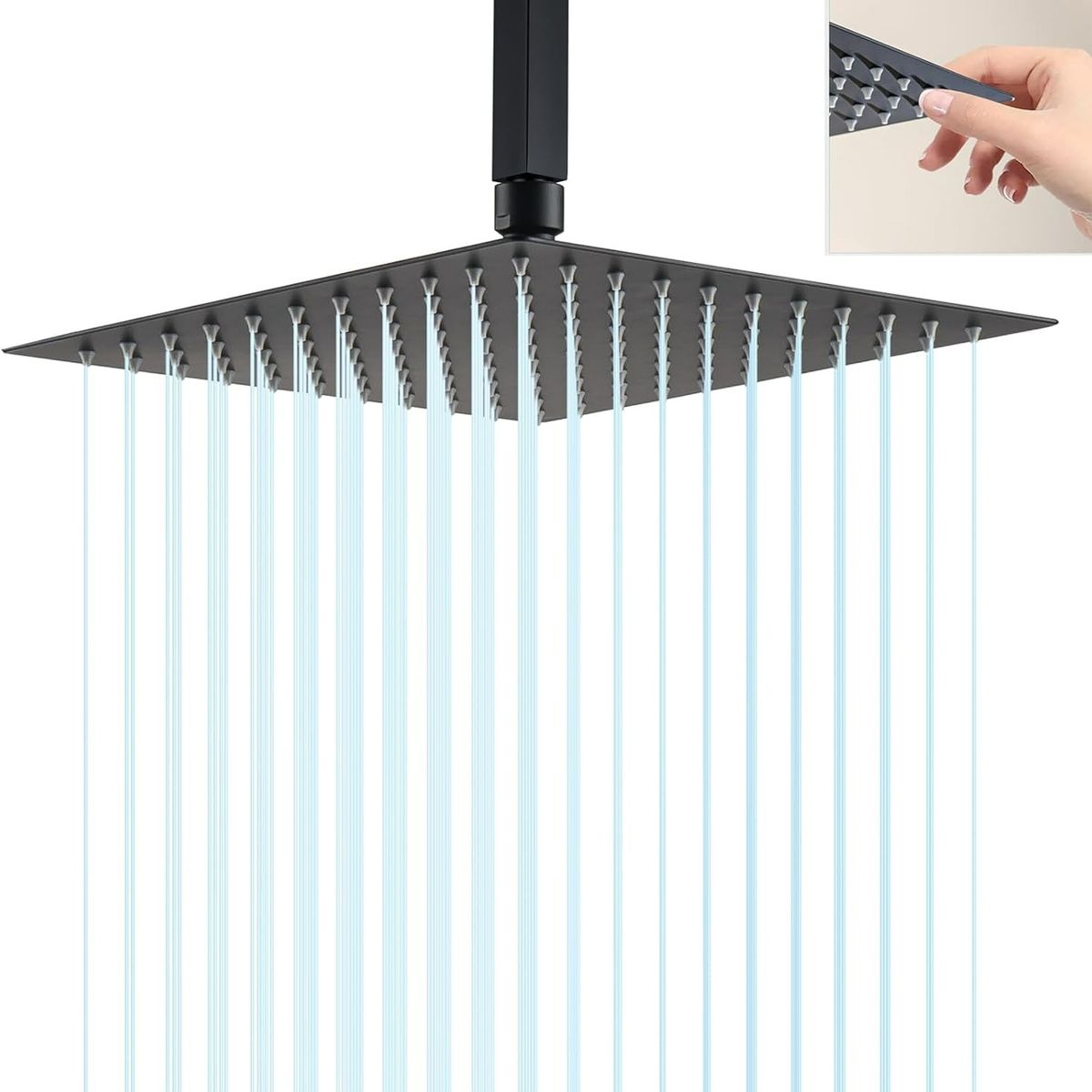 BLUEDREAMER - Plato Ducha Cuadrado 10 Inoxidable 304 negro