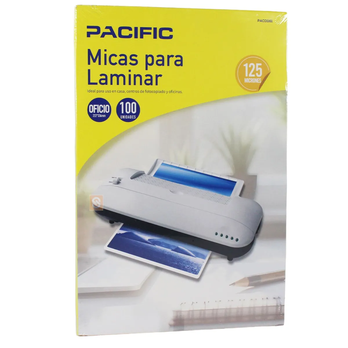 PACIFIC - Pack 100 Láminas Oficio 125 Mic para Termolaminadora - SC