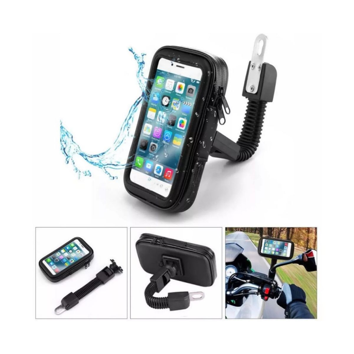 GENERICO - Soporte de teléfono para espejo retrovisor de motos