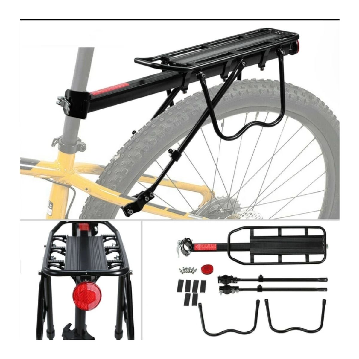 GENERICO - Parrilla para bicicletas universal con y sin frenos de disco
