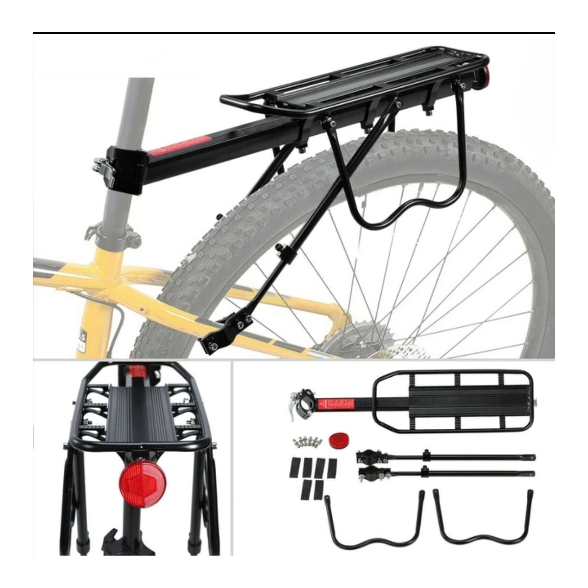 GENERICO - Parrilla para bicicletas universal con y sin frenos de disco