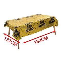 GENERICO - Mantel dorado feliz año nuevo