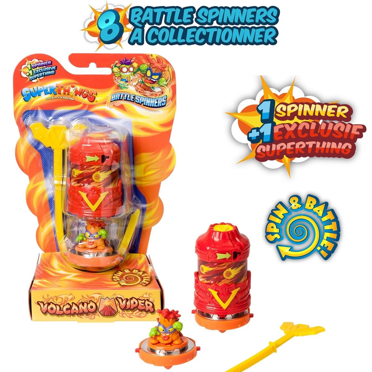 TIOZONEY - Superzings Battle Spinner Trompo + Figura Superthings