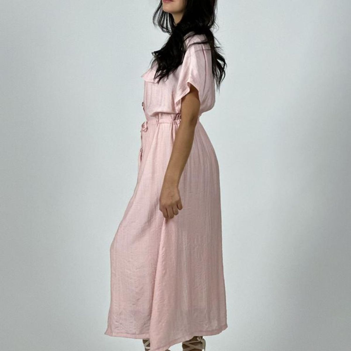 ENIGMATICA BOUTIQUE - Vestido Abotonado Ajustado en la Cintura