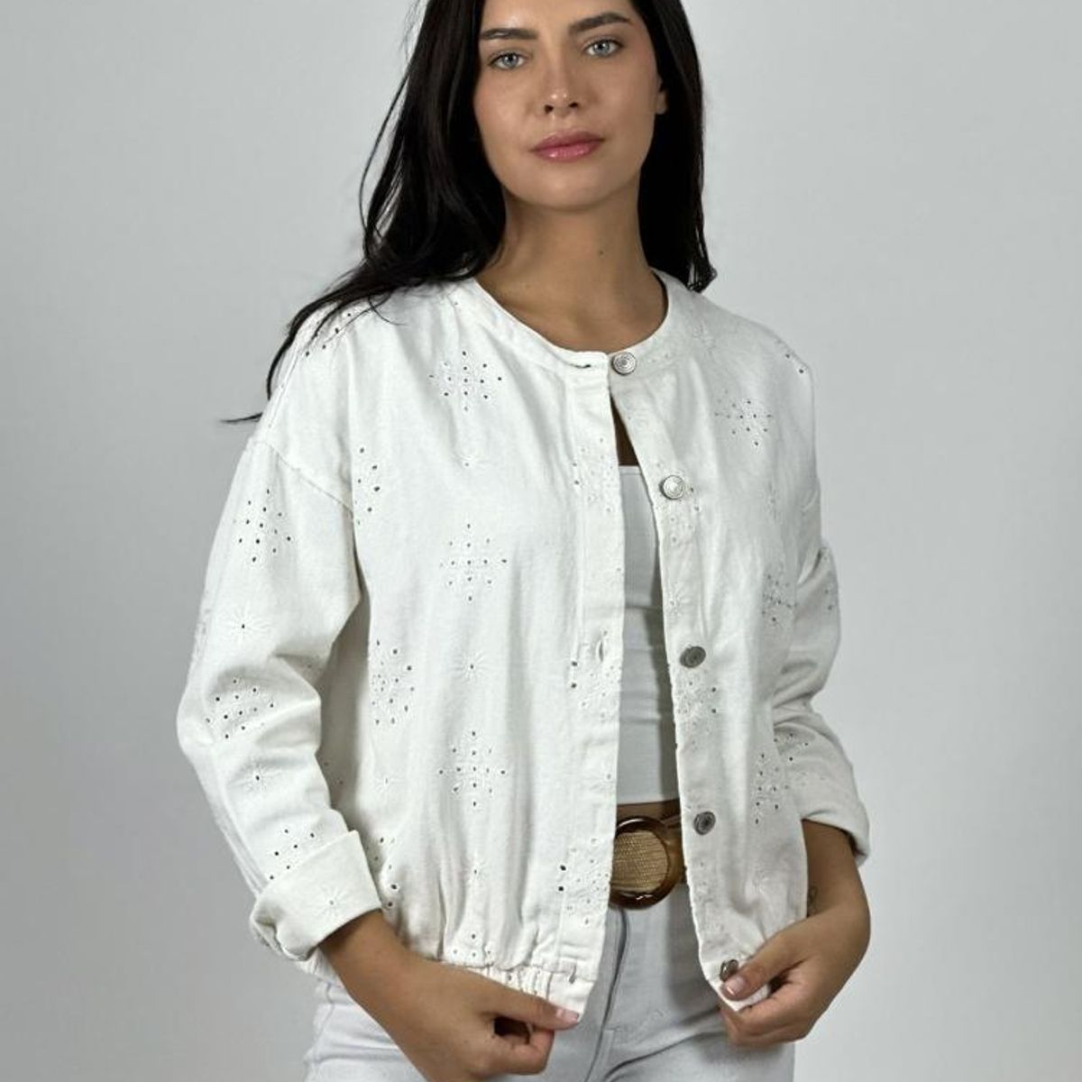 ENIGMATICA BOUTIQUE - Chaqueta Mezclilla Diseño Broderi